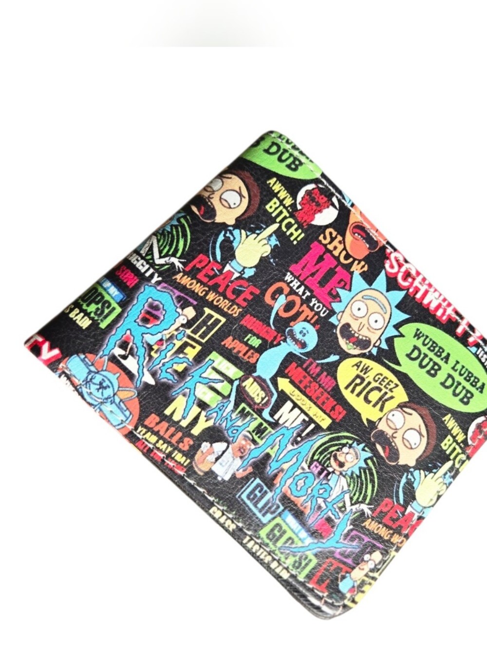 Rick and Morty Wallet • Cartoon Collage Design • ID Slot & Coin Pocket